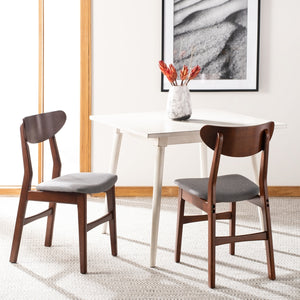 Safavieh - Set of 2 - Lucca Retro Dining Chair Cherry Grey Wood DCH1001E-SET2