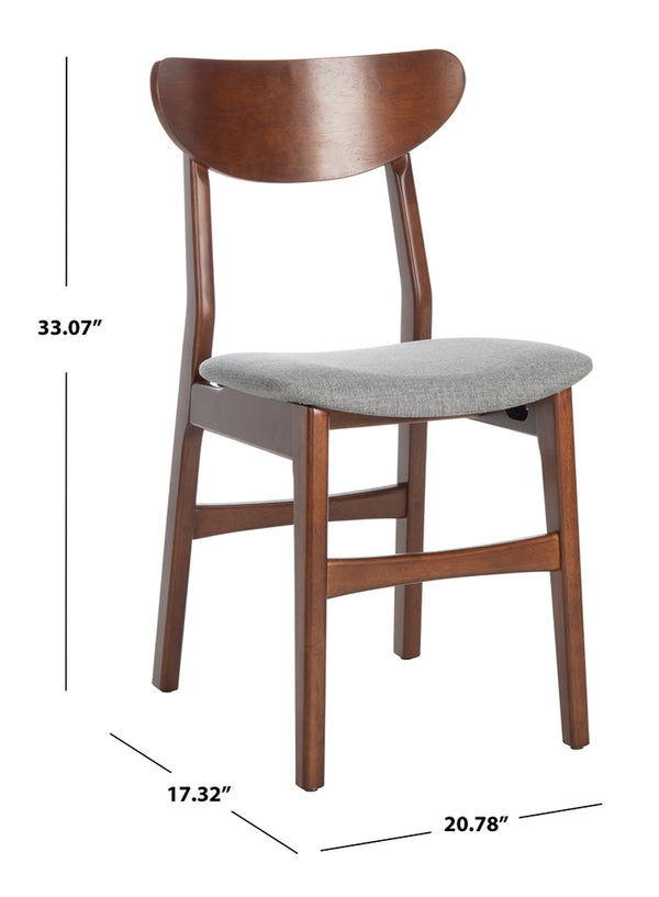 Safavieh - Set of 2 - Lucca Retro Dining Chair Cherry Grey Wood DCH1001E-SET2