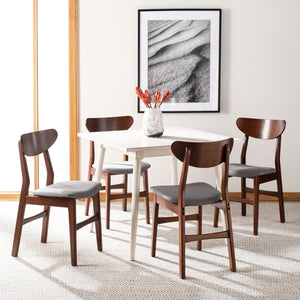 Safavieh - Set of 2 - Lucca Retro Dining Chair Cherry Grey Wood DCH1001E-SET2