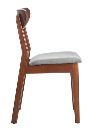 Safavieh - Set of 2 - Lucca Retro Dining Chair Cherry Grey Wood DCH1001E-SET2