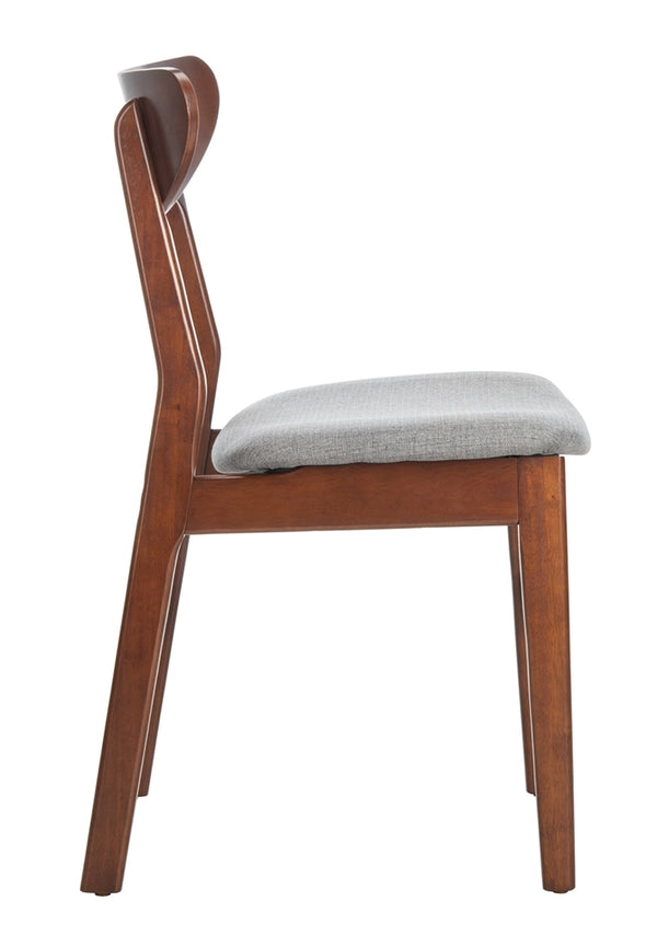 Safavieh - Set of 2 - Lucca Retro Dining Chair Cherry Grey Wood DCH1001E-SET2