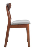 Safavieh - Set of 2 - Lucca Retro Dining Chair Cherry Grey Wood DCH1001E-SET2
