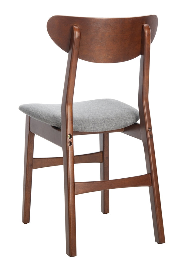 Safavieh - Set of 2 - Lucca Retro Dining Chair Cherry Grey Wood DCH1001E-SET2