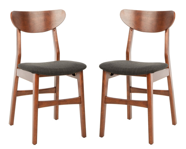 Safavieh - Set of 2 - Lucca Retro Dining Chair Cherry Black Wood DCH1001F-SET2