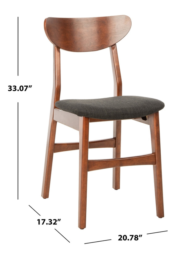 Safavieh - Set of 2 - Lucca Retro Dining Chair Cherry Black Wood DCH1001F-SET2