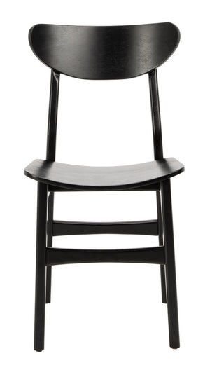 Safavieh - Set of 2 - Lucca Retro Dining Chair Black Wood DCH1001G-SET2