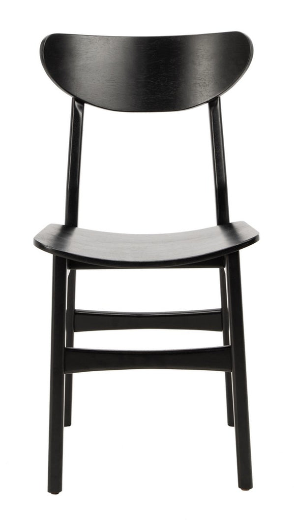 Safavieh - Set of 2 - Lucca Retro Dining Chair Black Wood DCH1001G-SET2