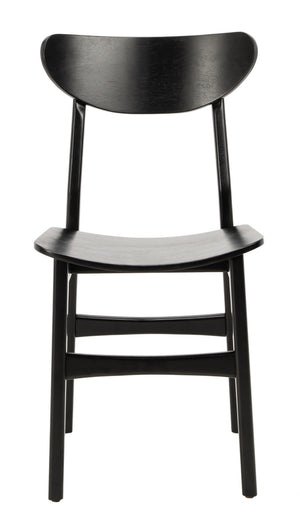 Safavieh - Set of 2 - Lucca Retro Dining Chair Black Wood DCH1001G-SET2