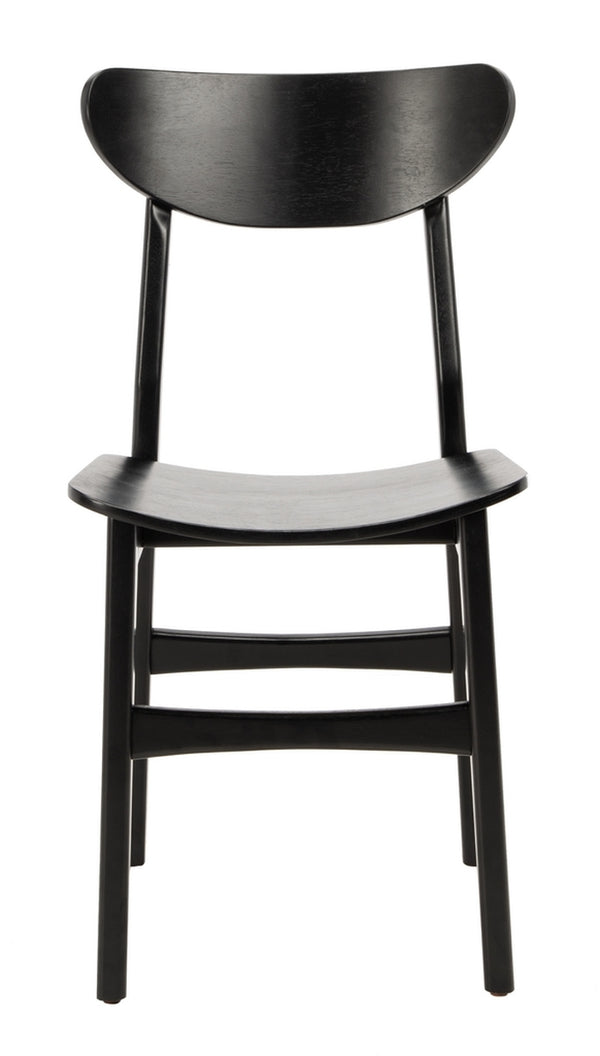 Safavieh - Set of 2 - Lucca Retro Dining Chair Black Wood DCH1001G-SET2