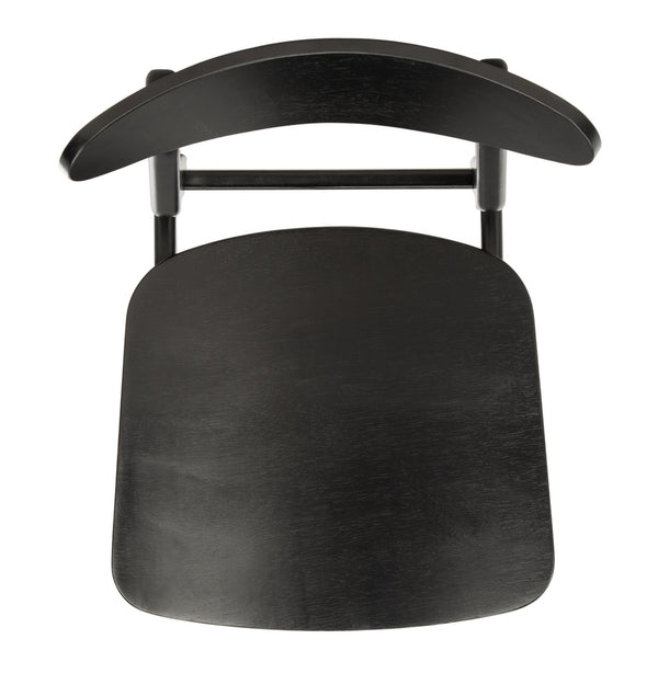 Safavieh - Set of 2 - Lucca Retro Dining Chair Black Wood DCH1001G-SET2