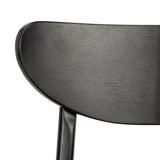 Safavieh - Set of 2 - Lucca Retro Dining Chair Black Wood DCH1001G-SET2