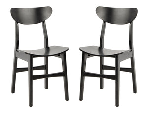 Safavieh - Set of 2 - Lucca Retro Dining Chair Black Wood DCH1001G-SET2