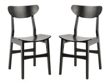 Safavieh - Set of 2 - Lucca Retro Dining Chair Black Wood DCH1001G-SET2
