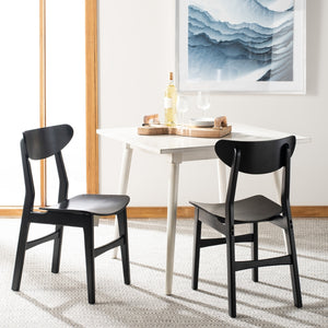 Safavieh - Set of 2 - Lucca Retro Dining Chair Black Wood DCH1001G-SET2