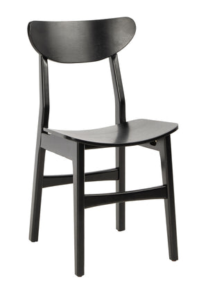 Safavieh - Set of 2 - Lucca Retro Dining Chair Black Wood DCH1001G-SET2