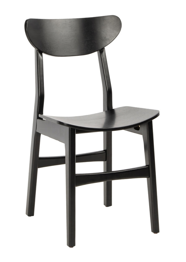 Safavieh - Set of 2 - Lucca Retro Dining Chair Black Wood DCH1001G-SET2