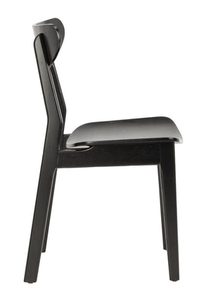 Safavieh - Set of 2 - Lucca Retro Dining Chair Black Wood DCH1001G-SET2
