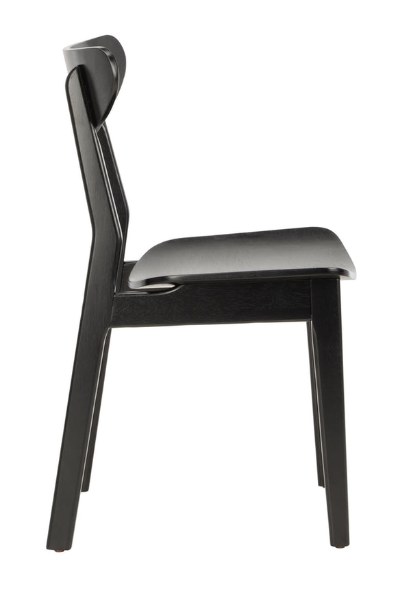 Safavieh - Set of 2 - Lucca Retro Dining Chair Black Wood DCH1001G-SET2