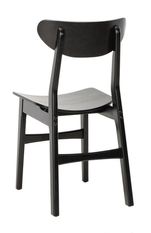 Safavieh - Set of 2 - Lucca Retro Dining Chair Black Wood DCH1001G-SET2