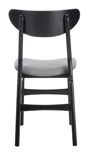 Safavieh - Set of 2 - Lucca Retro Dining Chair Black Grey Wood DCH1001H-SET2