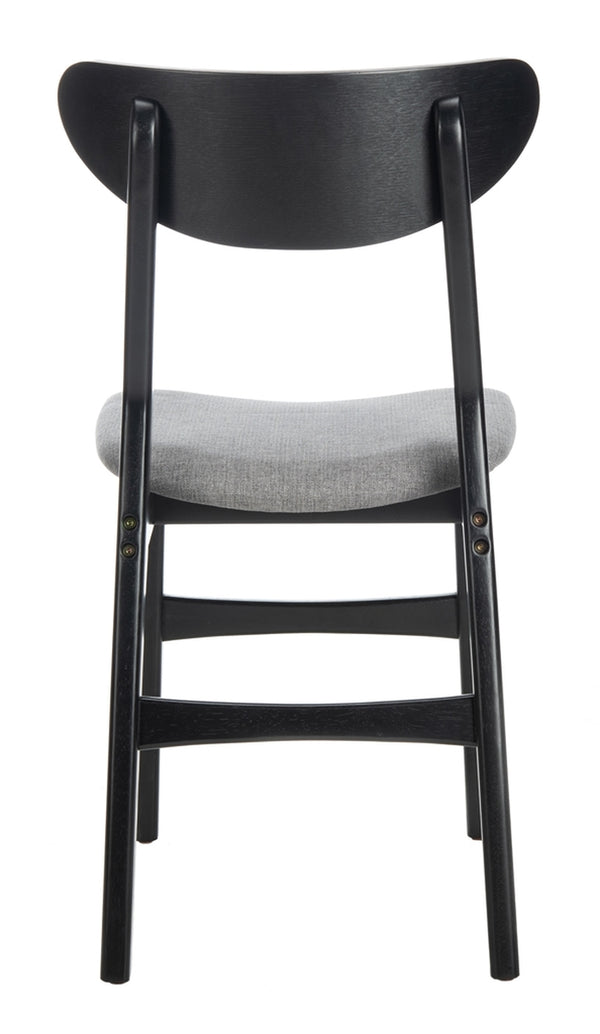 Safavieh - Set of 2 - Lucca Retro Dining Chair Black Grey Wood DCH1001H-SET2