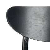 Safavieh - Set of 2 - Lucca Retro Dining Chair Black Grey Wood DCH1001H-SET2