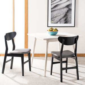 Safavieh - Set of 2 - Lucca Retro Dining Chair Black Grey Wood DCH1001H-SET2