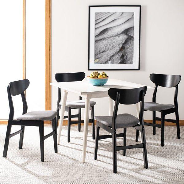 Safavieh - Set of 2 - Lucca Retro Dining Chair Black Grey Wood DCH1001H-SET2