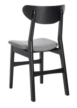 Safavieh - Set of 2 - Lucca Retro Dining Chair Black Grey Wood DCH1001H-SET2
