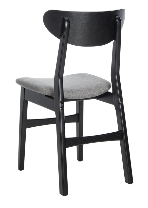Safavieh - Set of 2 - Lucca Retro Dining Chair Black Grey Wood DCH1001H-SET2