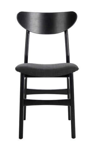 Safavieh - Set of 2 - Lucca Retro Dining Chair Black Black Wood DCH1001J-SET2