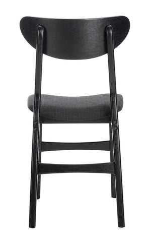 Safavieh - Set of 2 - Lucca Retro Dining Chair Black Black Wood DCH1001J-SET2