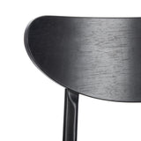 Safavieh - Set of 2 - Lucca Retro Dining Chair Black Black Wood DCH1001J-SET2