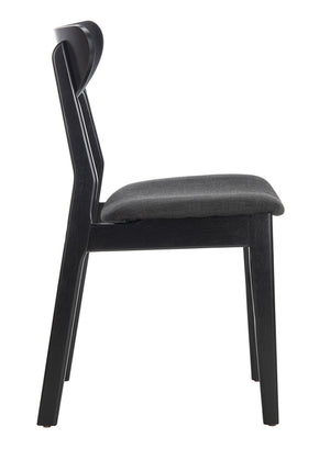 Safavieh - Set of 2 - Lucca Retro Dining Chair Black Black Wood DCH1001J-SET2