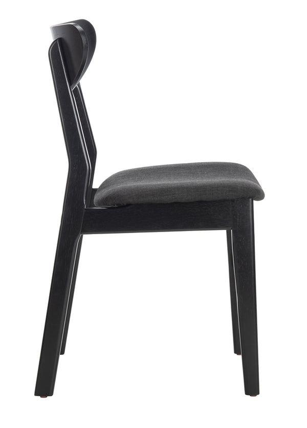 Safavieh - Set of 2 - Lucca Retro Dining Chair Black Black Wood DCH1001J-SET2