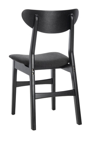 Safavieh - Set of 2 - Lucca Retro Dining Chair Black Black Wood DCH1001J-SET2