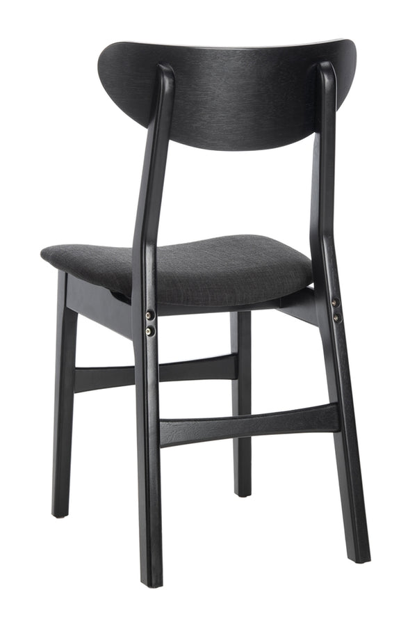 Safavieh - Set of 2 - Lucca Retro Dining Chair Black Black Wood DCH1001J-SET2
