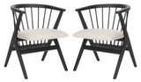 Noah Spindle Dining Chair Black / Beige - Set of 2