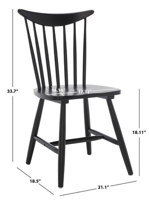Safavieh Jodan Dining Chair -Set Of 2 Black Wood DCH1404A-SET2
