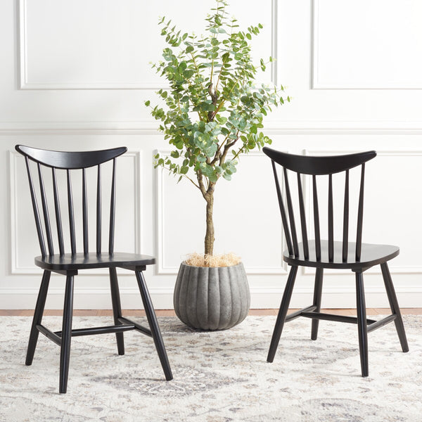 Safavieh Jodan Dining Chair -Set Of 2 Black Wood DCH1404A-SET2