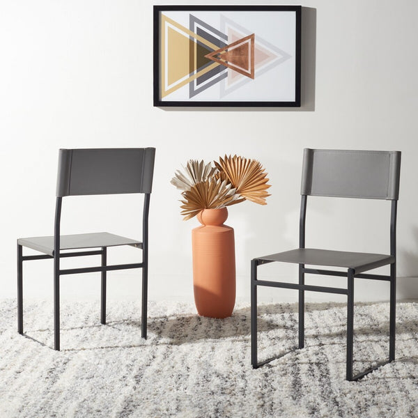 Layne Dining Chairs Grey / Black Metal DCH3003B-SET2