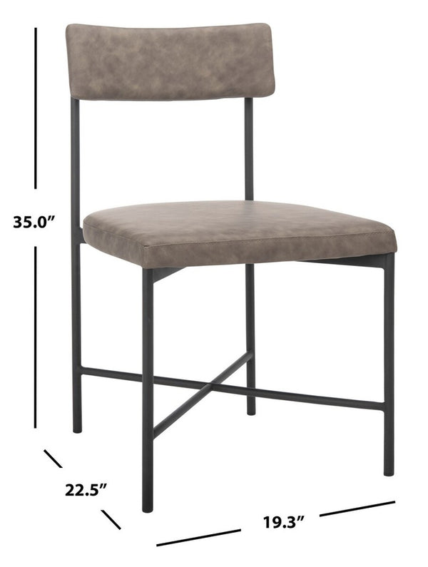 Archer Dining Chairs Grey  / Black Metal DCH3004B-SET2