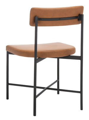 Archer Dining Chairs Cognac / Black Metal DCH3004D-SET2