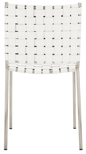 Wesson Woven Dining Chair White / Silver Metal DCH3005C-SET2
