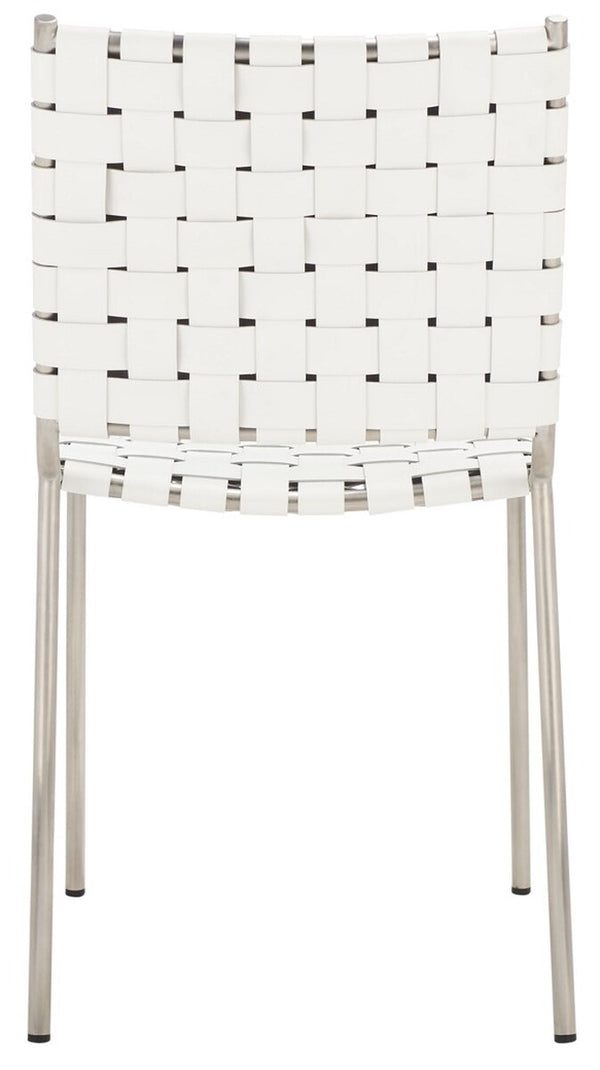 Wesson Woven Dining Chair White / Silver Metal DCH3005C-SET2