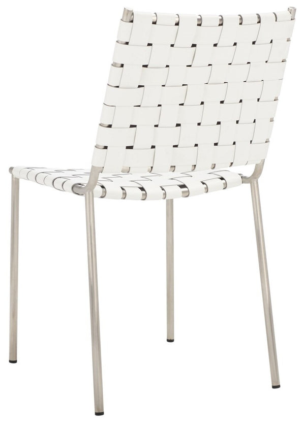Wesson Woven Dining Chair White / Silver Metal DCH3005C-SET2