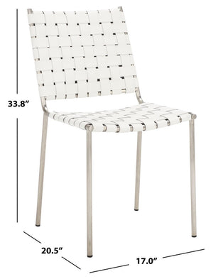 Wesson Woven Dining Chair White / Silver Metal DCH3005C-SET2