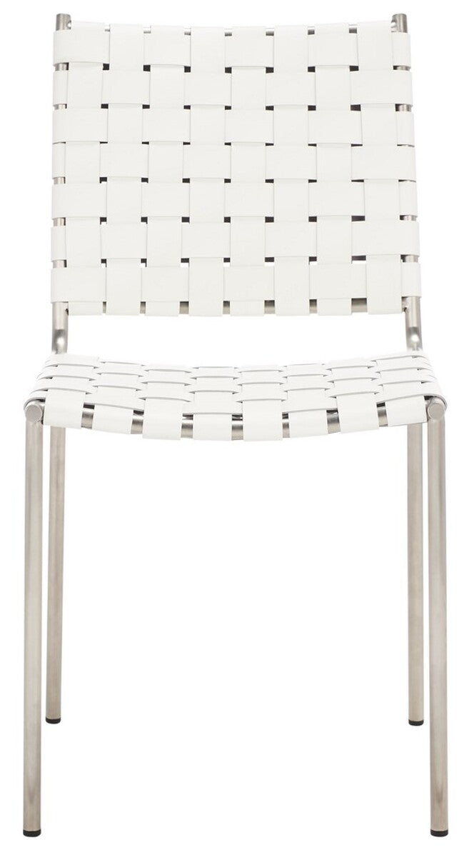 Wesson Woven Dining Chair White / Silver Metal DCH3005C-SET2