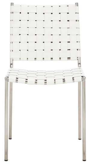 Wesson Woven Dining Chair White / Silver Metal DCH3005C-SET2