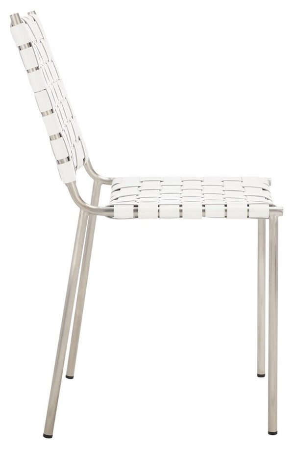 Wesson Woven Dining Chair White / Silver Metal DCH3005C-SET2